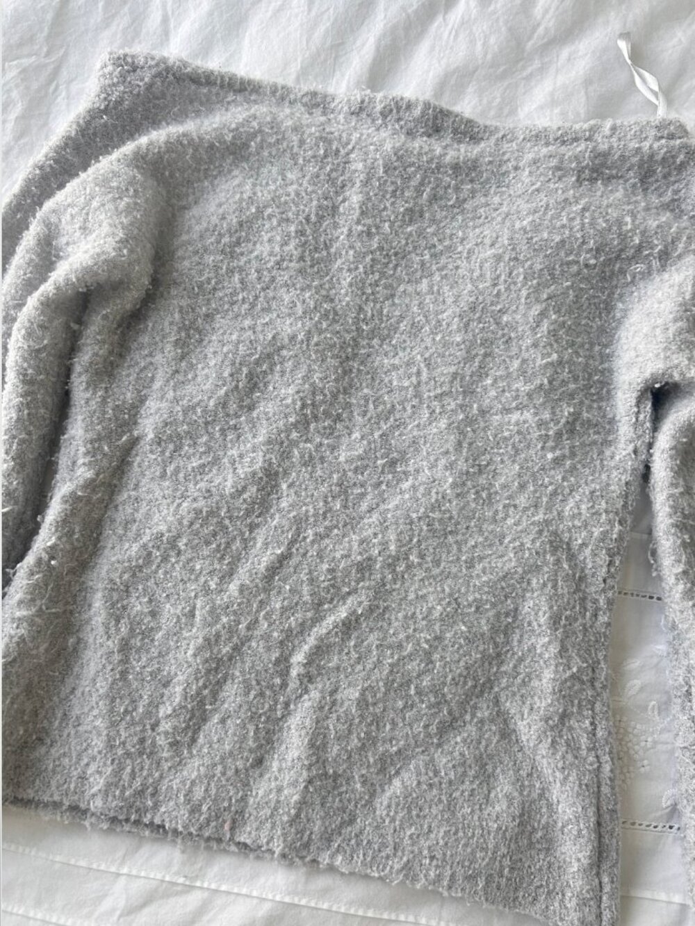 Abercrombie & Fitch Grey Fuzzy Knit Sweater